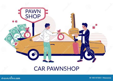 Car Pawnshop Vector Flat Style Design Illustration Stock Vector Illustration Of Customer Pawn