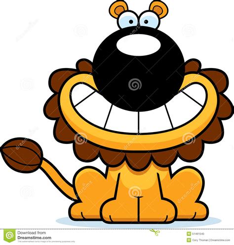 Happy Cartoon Lion Stock Vector Illustration Of Happy