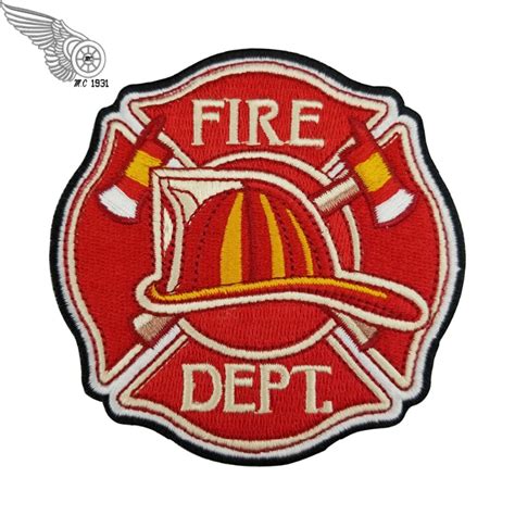 Buy Fire Dept Patch With Hard Hat And Axes Embroidery