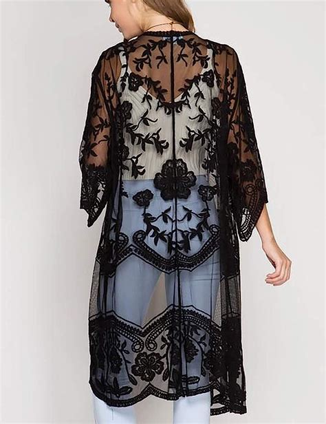 buy bsubseach women sexy open front beach cover up see through kimono cardigan online at lowest