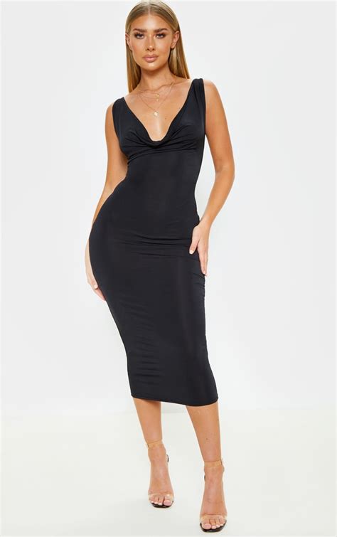 The Black Slinky Cowl Neck Maxi Dress Head Online And Shop This Season
