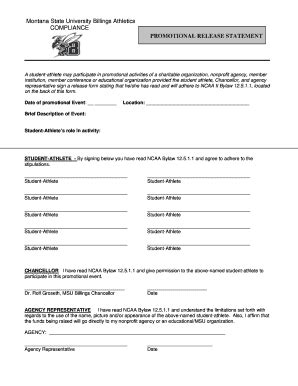 Fillable Online Montana State University Athletics Fax Email Print