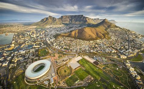 Aerial View Of Cape Town With Table Mountain South Africa