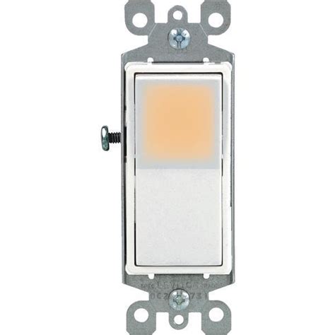 5 Pk Leviton White Decora Illuminated Rocker Single Pole Switch S12