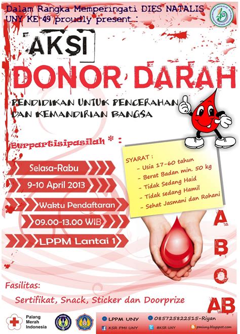 Terdapat dua jenis donor darah, yaitu donor darah pengganti, dan donor darah langsung. KSR PMI UNIT UNY: Aksi Donor Darah (ADD)