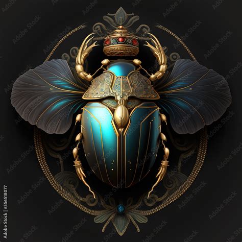 Ancient Egyptian Scarab Beetle Sketch Art For Artist Creativity And