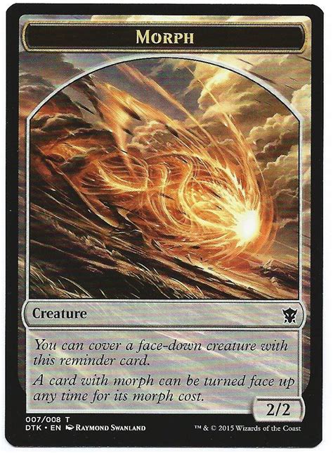 Post one card per line using a format like 4x birds of paradise or 1 blaze, you can even enter just the card name by itself like wrath of god for single cards. MTG Magic The Gathering Promo Morph Token Cards Dragons of Tarkir | Magic the Gathering, The ...