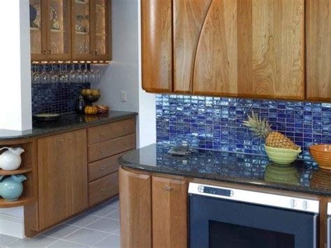 Shimmering Blue Glass Subway Tile Has A Glossy Textured Look That