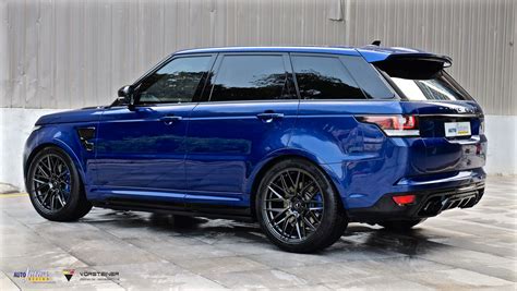 Range Rover Sport Svr Blue With Vorsteiner V Ff 107 Aftermarket Wheels