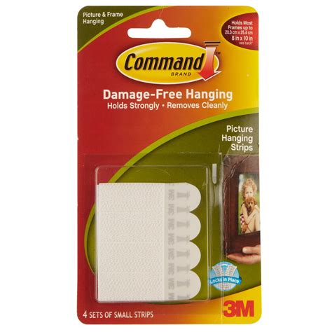 When we were slowly fixing up the condo to sell i used them for stuff on the walls so i didn't have to repaint later. 3M® Command™ Small Picture Hanging Strips
