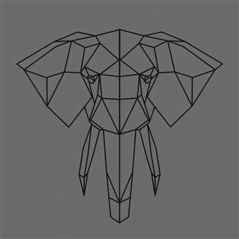 Geometric Elephant Geometric Animal Art Wall Decal от Tomdecals