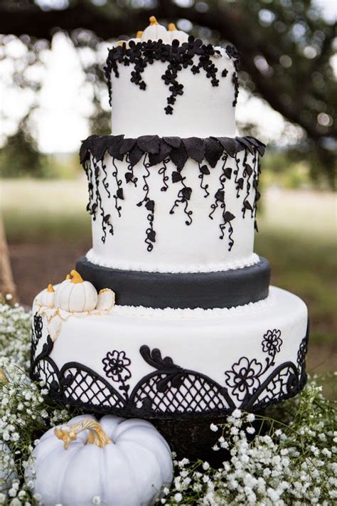 These fantasy wedding cakes are all you could ever want and so much more! Glamorous Halloween Wedding Inspiration | Gothic wedding ...