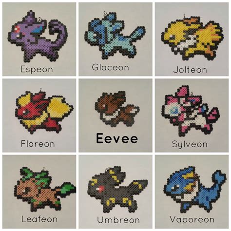 The Evolution Of Eevee All Current Forms Recreated As Perler Sprites Now On Sale In Our