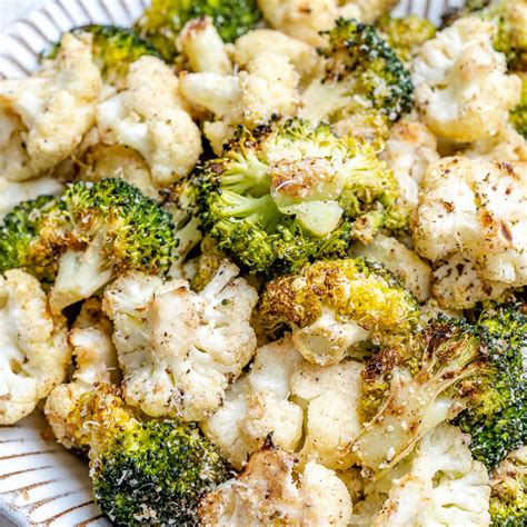 Roasted Broccoli Cauliflower With Parmesan Clean Food Crush