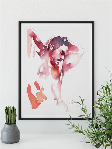 Gay Art Erotic Watercolor Painting Best T For Marriage Etsy