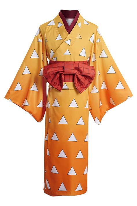 Buy Agfosa Zenitsu Cosplay Demon Slayer Kimono Kimetsu No Yaiba Costume