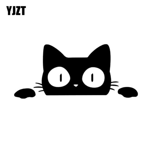 Yjzt 14cm62cm Surprise Cat Peeking Car Sticker Vinyl