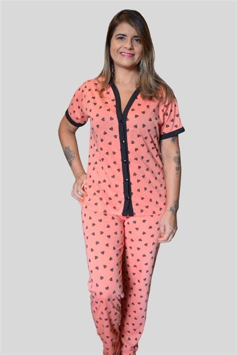 Comprar Pijama Longo Botões Blogueirinha A Partir De R3116 Fabrica De Pijamas Atacado E