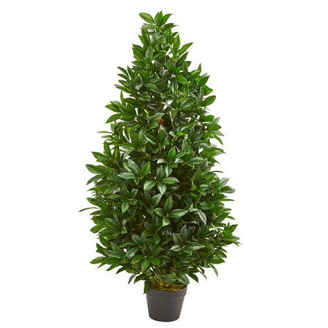 nearly natural 4 bay leaf artificial topiary tree indoor outdoor