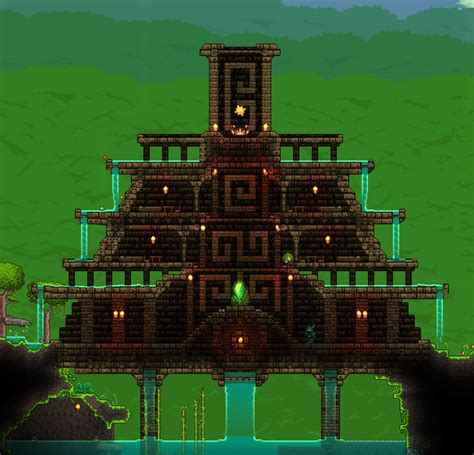 Jungle Temple For NPCs Jungle Temple Terraria House Design Terrarium