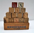 Vintage Wood Alphabet Blocks on Sale by 12108VintageLane on Etsy