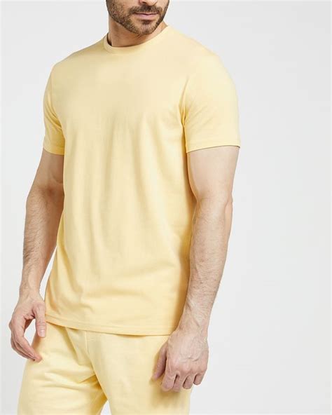 Dunnes Stores Yellow Slim Fit Crew Neck Stretch T Shirt