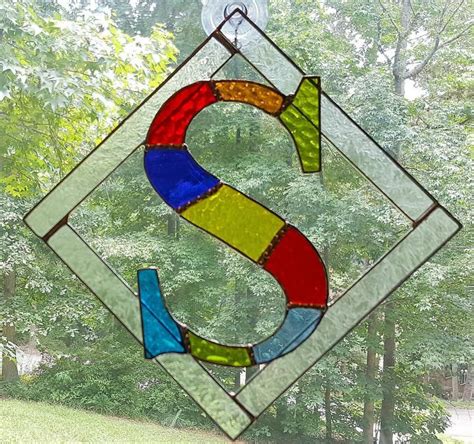 Stained Glass Initial Letter S Etsy Stained Glass Suncatchers