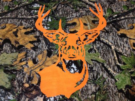 Camo Orange Deer Head Logo Logodix