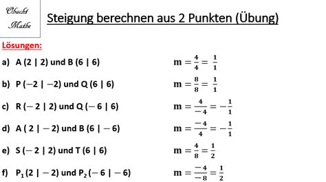 Formelsammlung lineare algebra für latex4ei. Steigung berechnen - 2 Punkte - Übungen - Lösungen ...
