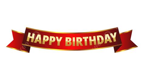 Happy Birthday Banner Vector Art PNG Golden Red Happy Birthday Banner