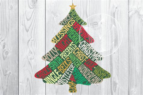 Christmas Tree Shape Word Art Svg Png  Dxf 105073 Svgs