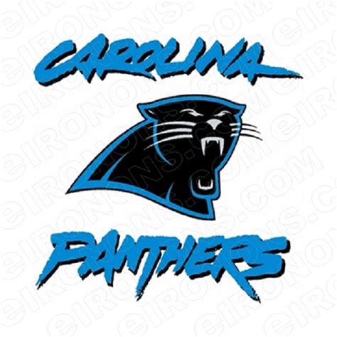 Carolina Panthers Wordmark And Logo Sports Nfl Football T Shirt Iron On