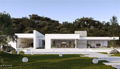 Minimalist Villa On Behance Minimalist Architecture Modern House