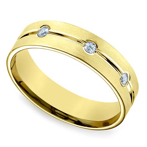 Find the perfect men's wedding band at blue nile. Diamond Eternity Men's Wedding Ring in Yellow Gold