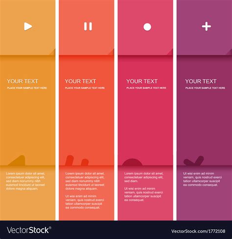 4 Color Flat Design Template Royalty Free Vector Image
