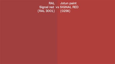 Ral Signal Red Ral 3001 Vs Jotun Paint Signal Red 0256 Side By Side