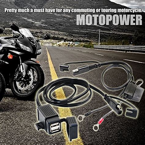 Motopower Mp Ea Waterproof Motorcycle Dual Usb Charger Kit Sae To Usb Adapter Cable