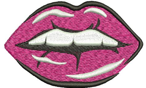 Lips Machine Embroidery Design Instantly Download Tested Etsy
