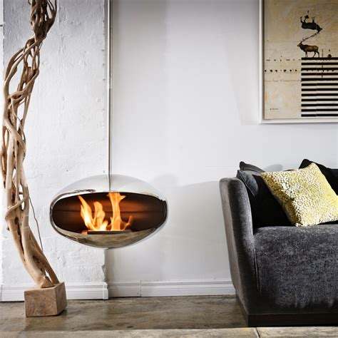 Suspended Fireplace Modern Eco Bioethanol Fires Naked Flame Nz