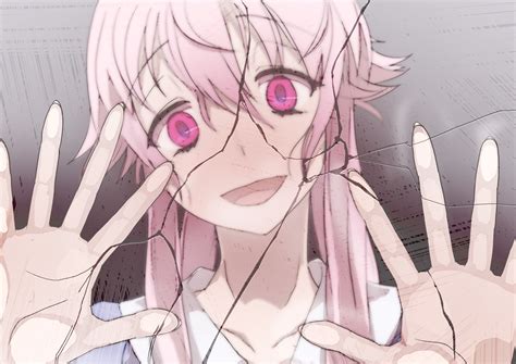 Gasai Yuno Mirai Nikki Miyamoto Issa Pink Eyes Pink Hair Anime