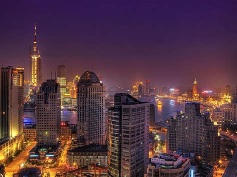 Shanghai Night View China City Photography Wallpaper Preview