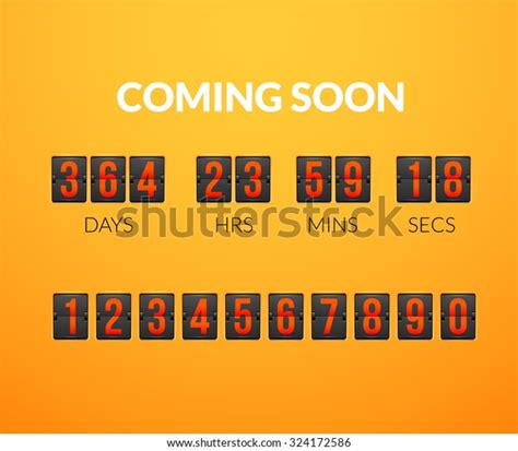 Coming Soon Flip Countdown Timer Panel Stock Vector Royalty Free