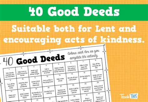 40 Good Deeds Teacher Resources And Classroom Games Good Deeds