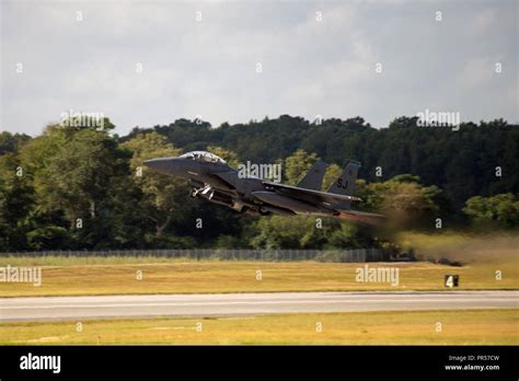 an f 15e strike eagle assigned to the 334th fighter squadron takes off sept 12 2018 at