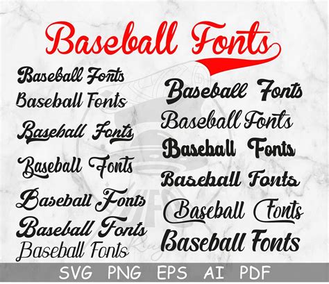 Baseball Fonts Cricut Fonts Baseball And Sports Font Pack Etsy