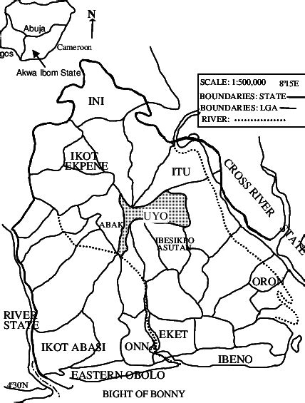 Map Of Uyo Akwa Ibom State Southern Nigeria Download Scientific