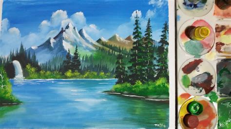 How To Paint A Simple Landscape With Poster Colour Natural Scenery