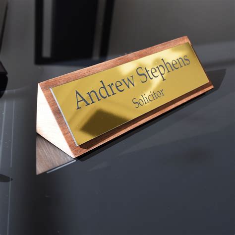 Solid Wood Stylish Personalised Desk Name Plate Desk Plaque Etsy