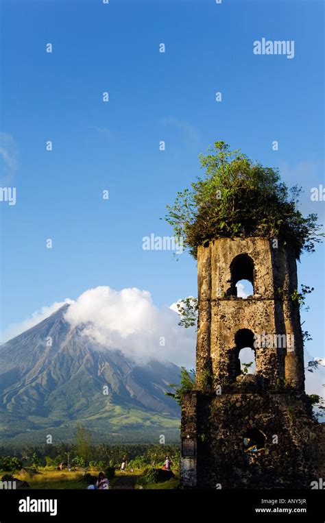 Philippines Luzon Island Bicol Province Cagsawa Church Belfrey Ruins