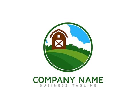Green Farm Logo Design Vector Premium